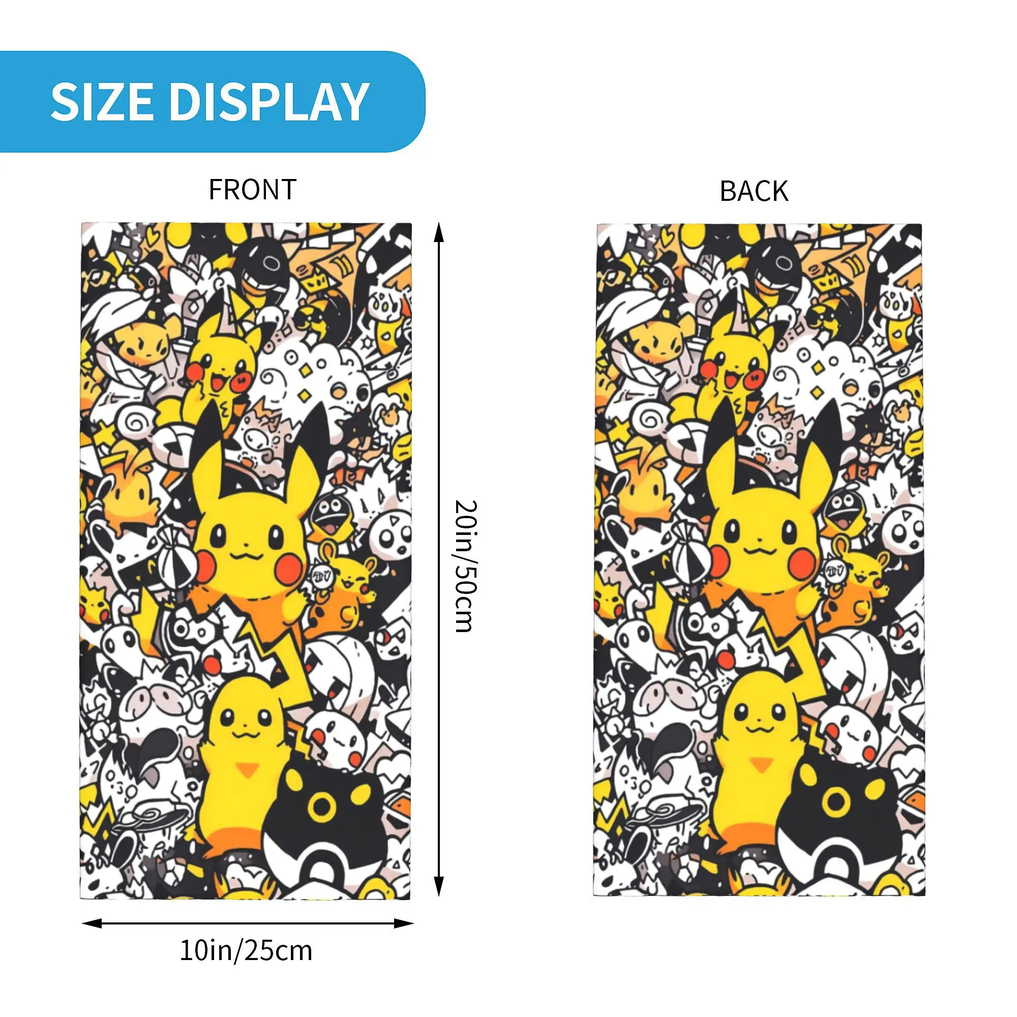 Custom P-Pikachues Winter Headband Neck Warmer Men Women Hiking Running Tube Scarf Anime Face Bandana Gaiter