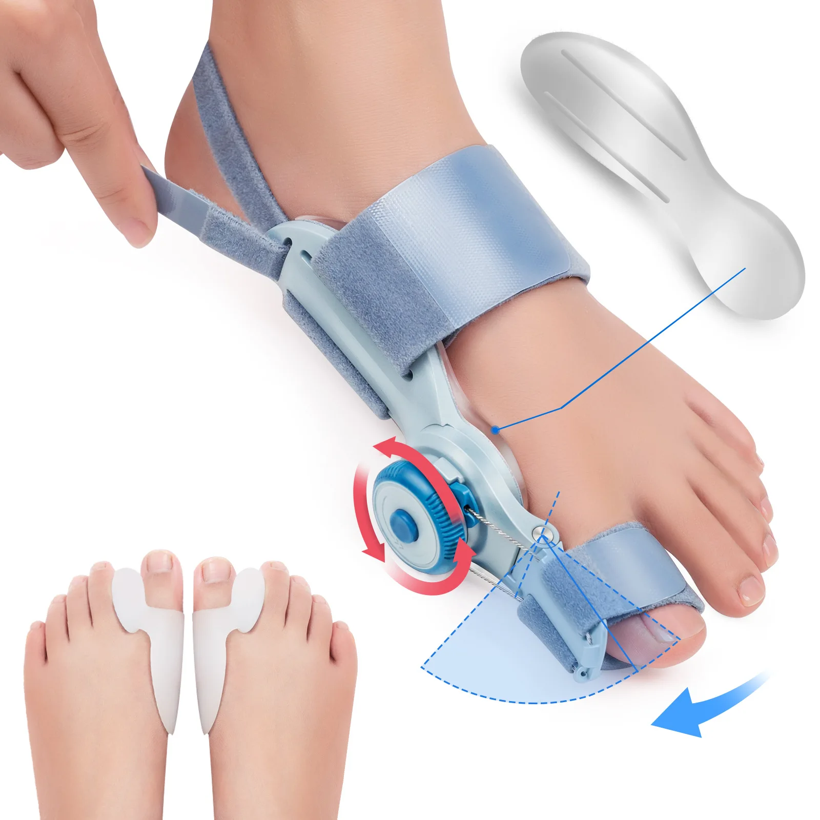 

Thumb valgus correction thumb knob adjustable parting toe correction device