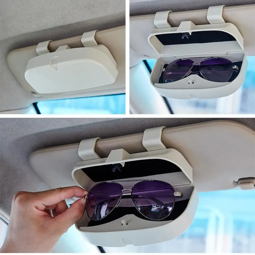 Car Glasses Case Large Capacity Stable Seamless Sun Visor  Glasses Ticket Clip Sunglasses Boxes Storage  Frame Car Accessories