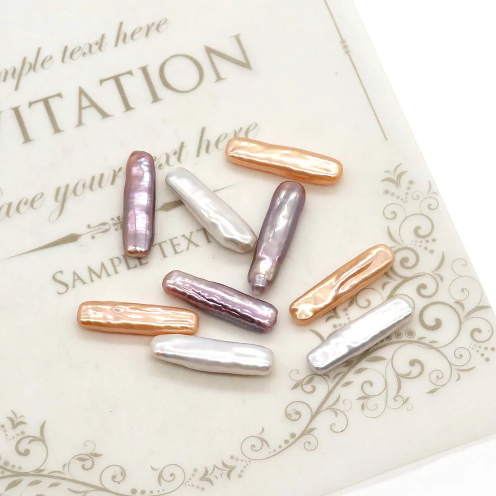 الملونة لؤلؤ المياه العذبة الطبيعية شريط طويل على شكل غير مسامية فضفاض الخرزة مجوهرات الإكسسوار DIY بها بنفسك الإبداعية قلادة المواد