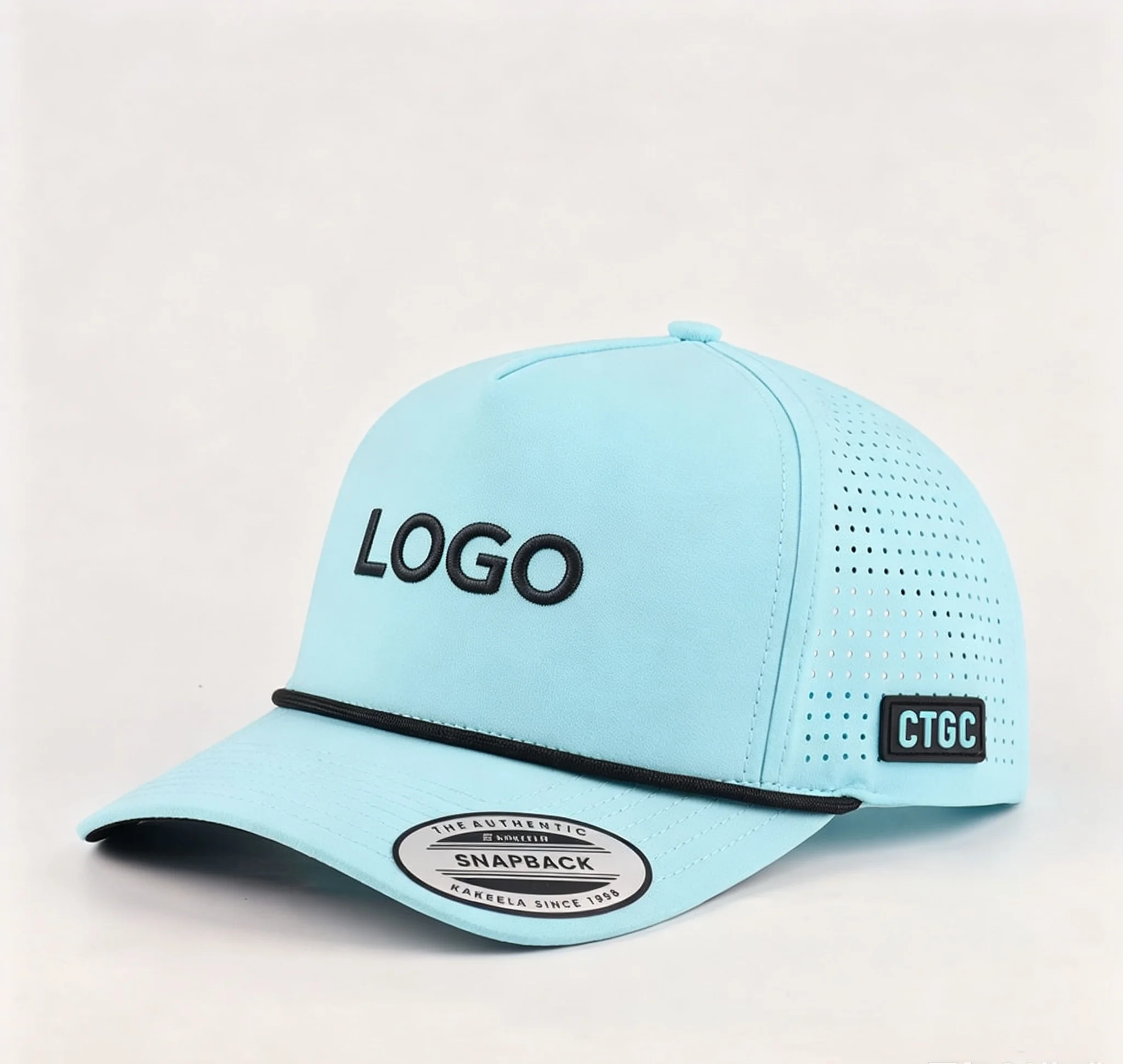 Golf Hat Solid Color Dad Cap with High-Definition Printed Logo PVC Patch Rope Detail High Quality