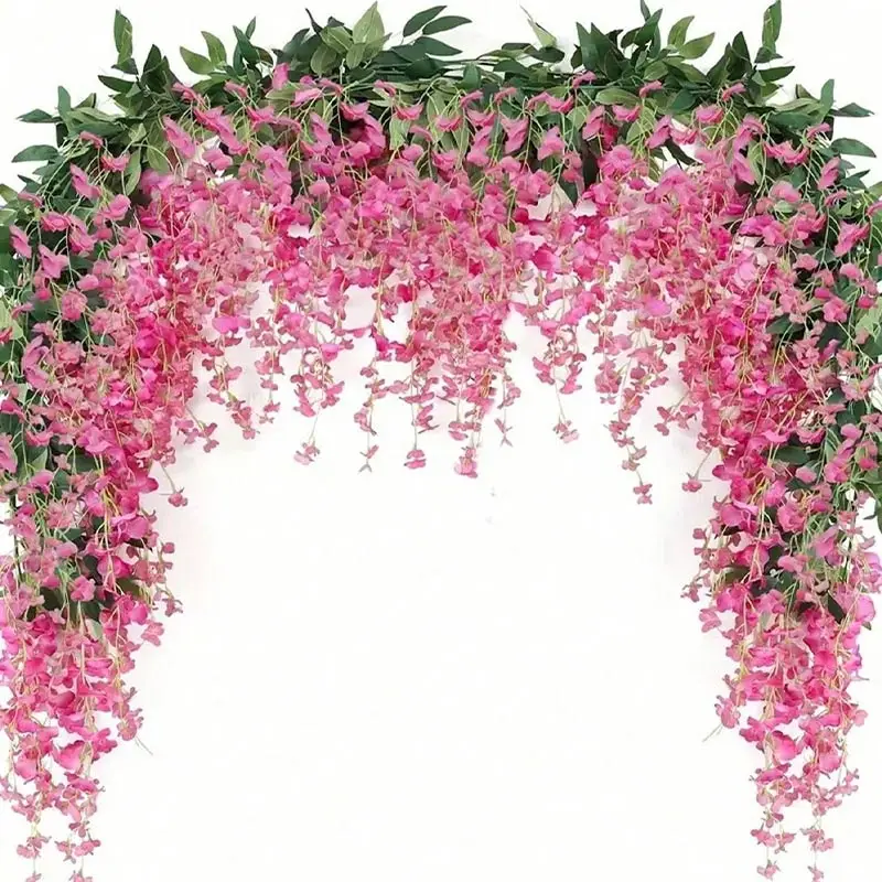 1 Peça de Guirlanda de Flores Artificiais de Glicínia Pendurada, Flor de Seda de Glicínia, Decoração para Arco de Casamento, Festa, Jardim, Presente de Páscoa
