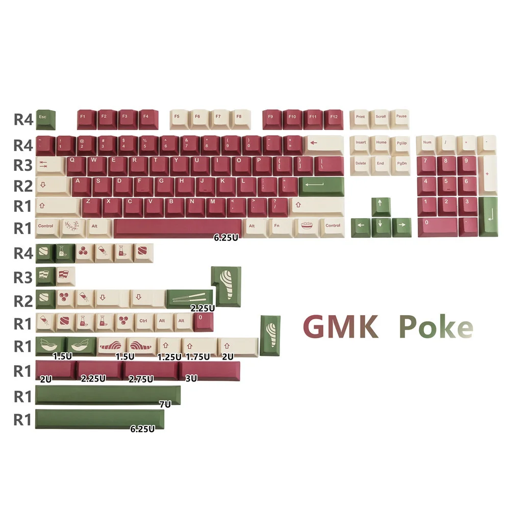 

PBT Poke Keycaps GMK Keycap 142keys Cherry Profile DYE-SUB Keycaps For Cherry MX Switch Mechanical Keyboard gk61/68/84/104