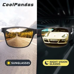 Top Quality Carbon Fiber Frame Polarized Sunglasses Man Photochromic Night Vision Glasses Woman Anti-glare Driving zonnebril