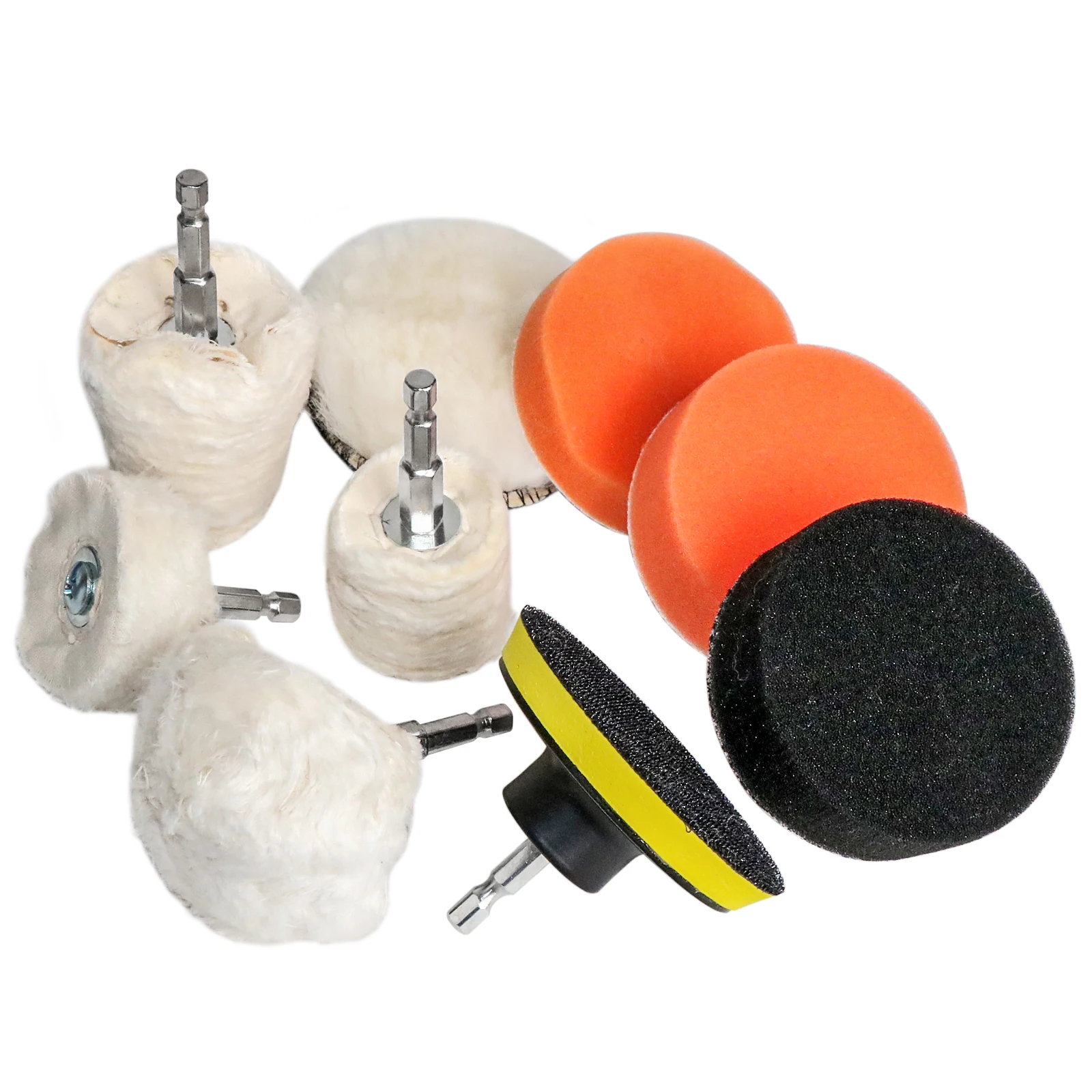 Car Polishing Set Sponge Waxing Cleaning Pad Kit Cotton Cloth Buffing Wheel for Drill