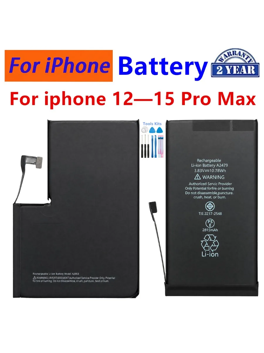 Bateria do iPhone 16 15 14 13 12 Pro MAX XS XR X XS MAX, zamienna bateria do iPhone 12 13 mini 14 15 16 Plus — 2
