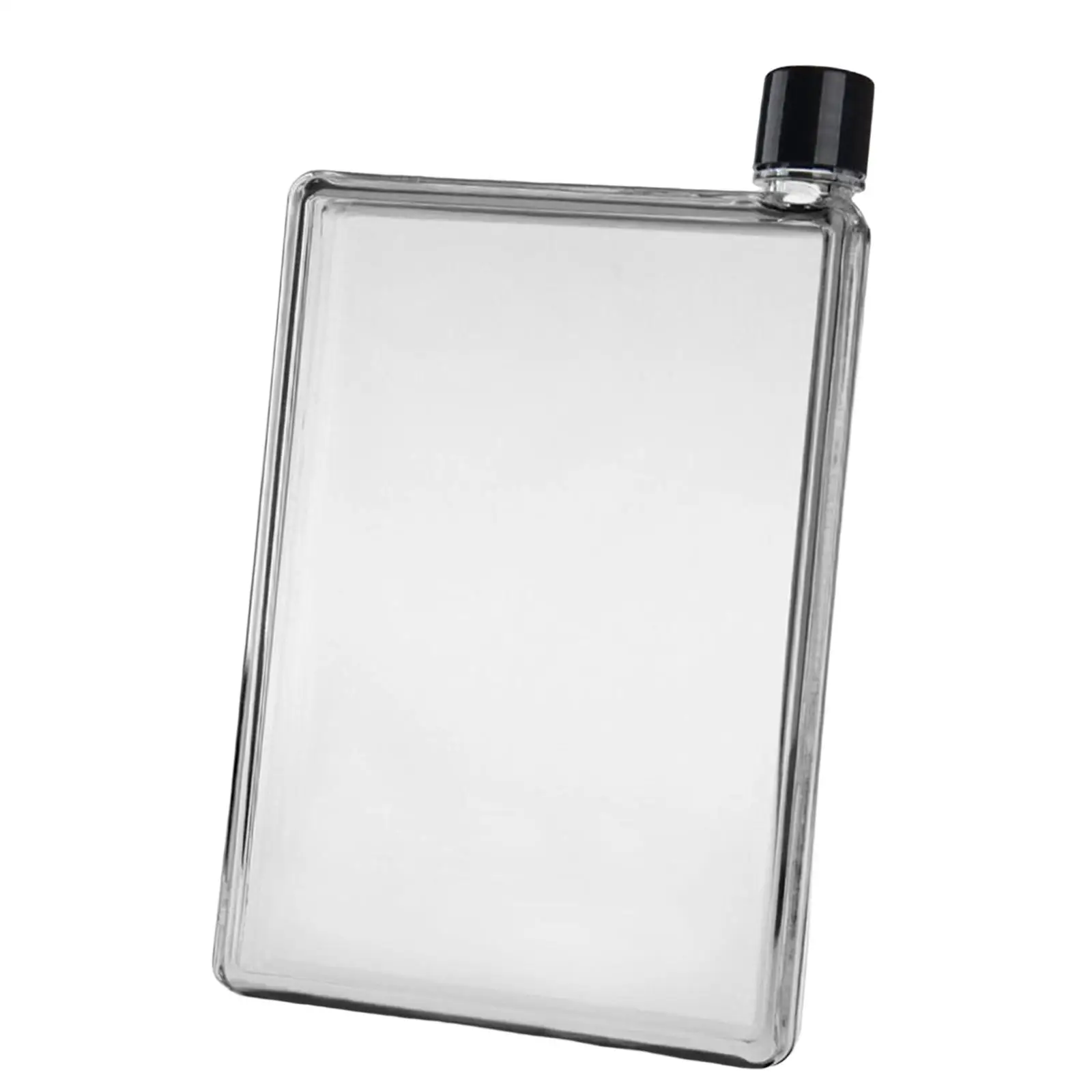 Flat Water Bottle Leakproof Drinkware Can Put in Handbags, Suitcases Easy to Fill Transparent Drink Bottle for Camping Outdoor
