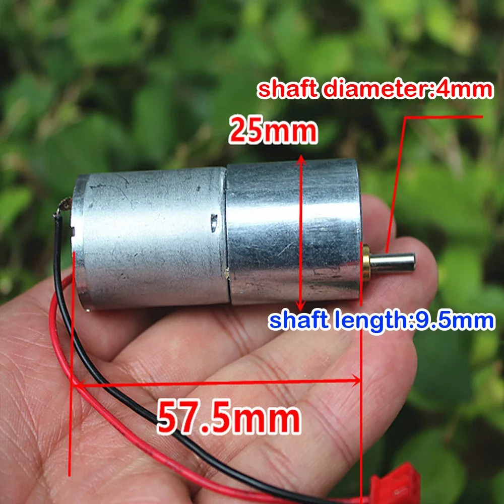 Mini 370 Gear Motor High Torque Reduction Motor Full Metal Gearbox Reduction Motor DC 5V-12V 6V 22RPM Slow Speed Robot Model