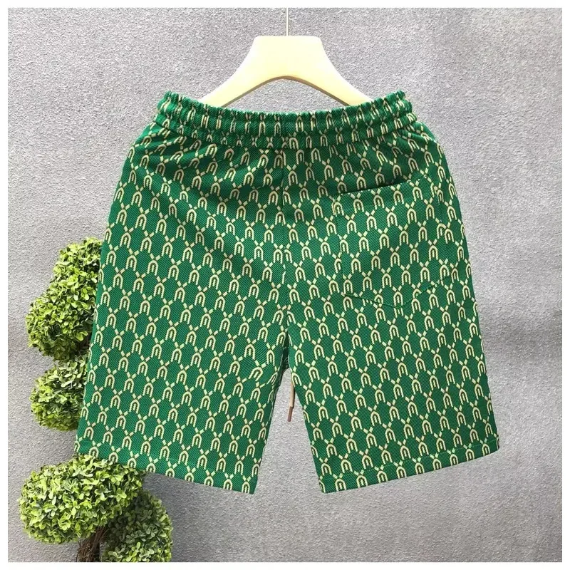 High Quality Men's Shorts Summer American Gym Shorts Fashion Green Short Pants Harajuku High Street Men's Clothing Streetwear