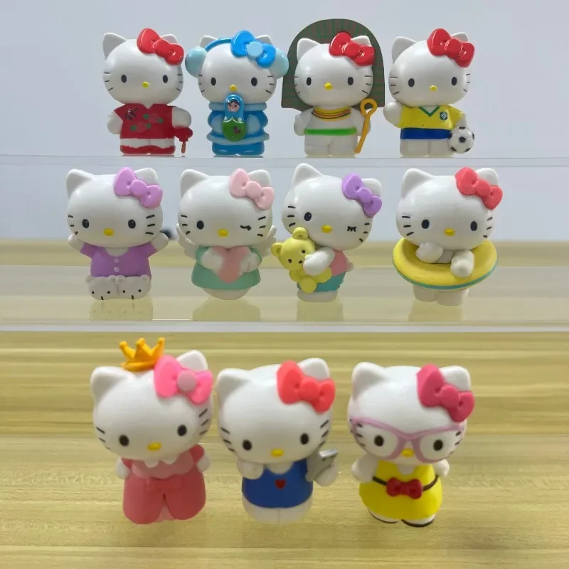 Original Sanrio Hello Kitty Anime Figure KT Cat Cute Kawaii Dolls Model Toys Desktop Decoration Children Christmas Gifts