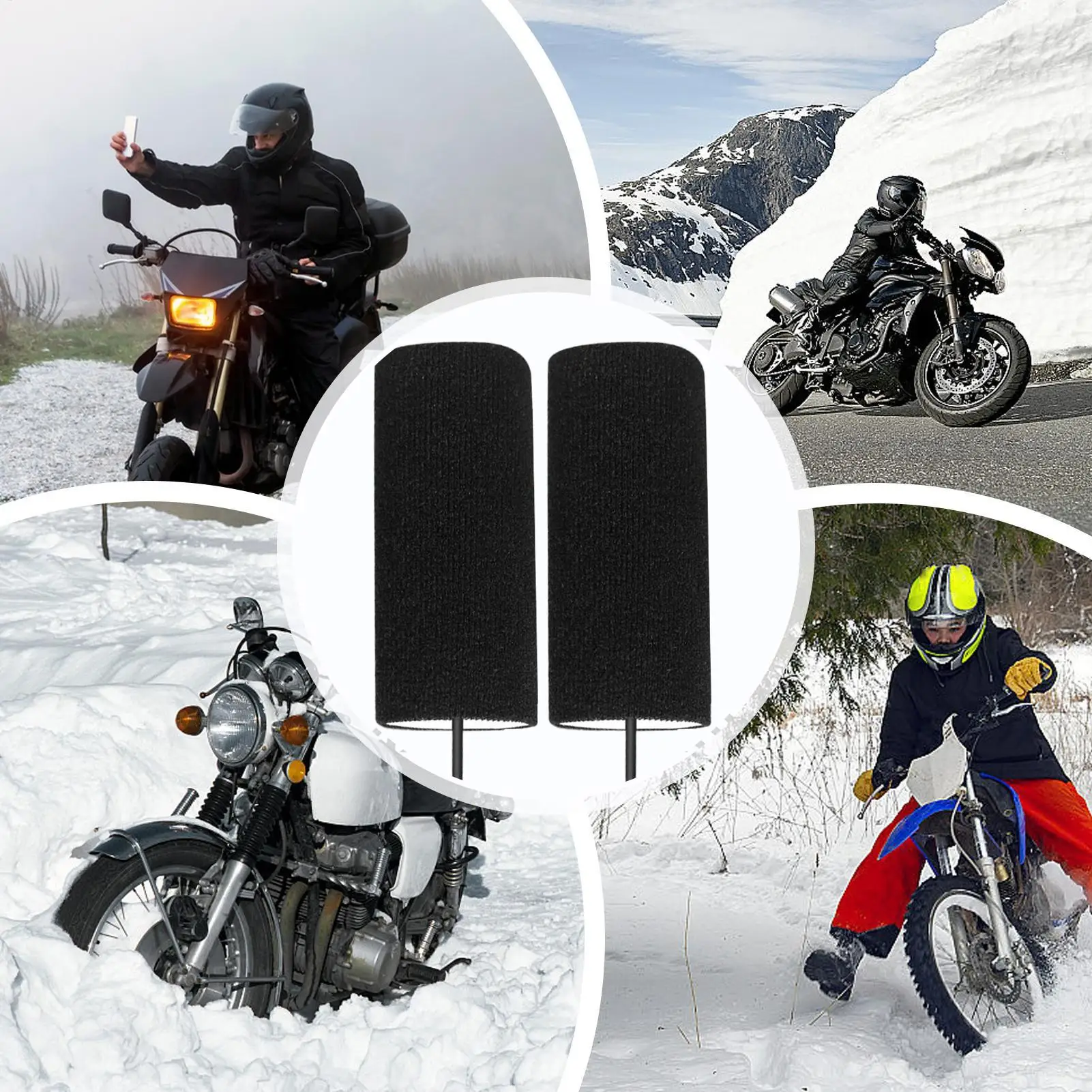 

Heated Motorcycle Handle Grip Covers Motorbike Warming Accessories Snowmobile Handlebar Heater For Adults Men Women Cyclists