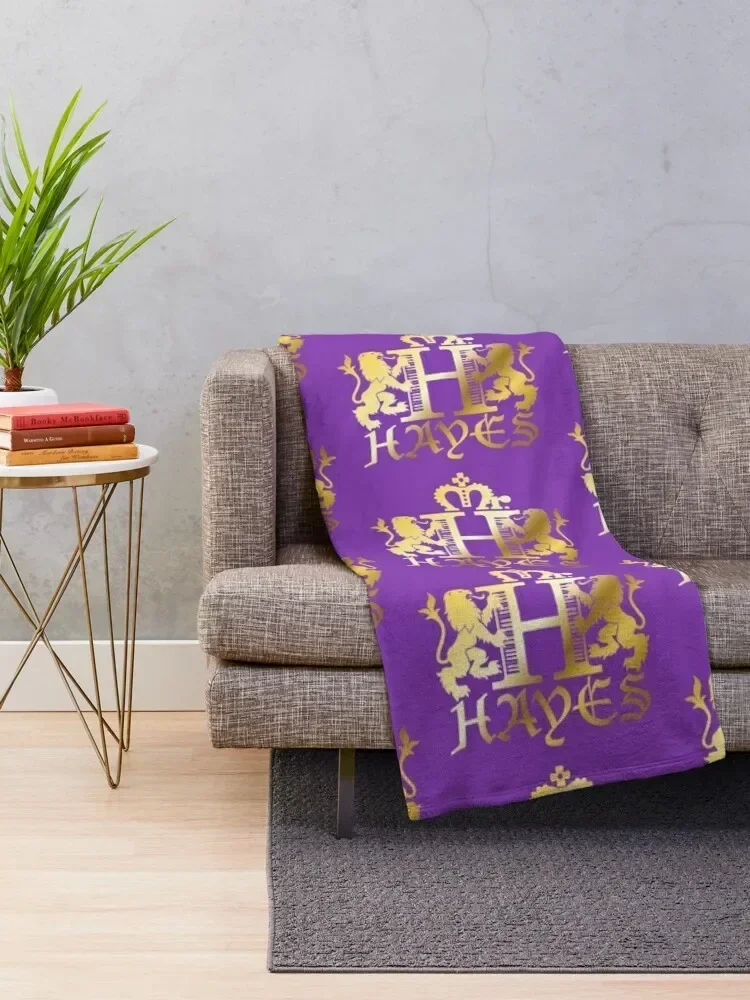 Mr. Hayes Coat of Arms Gold Throw Blanket Winter beds Decorative Sofas Plaid on the sofa christmas decoration Blankets