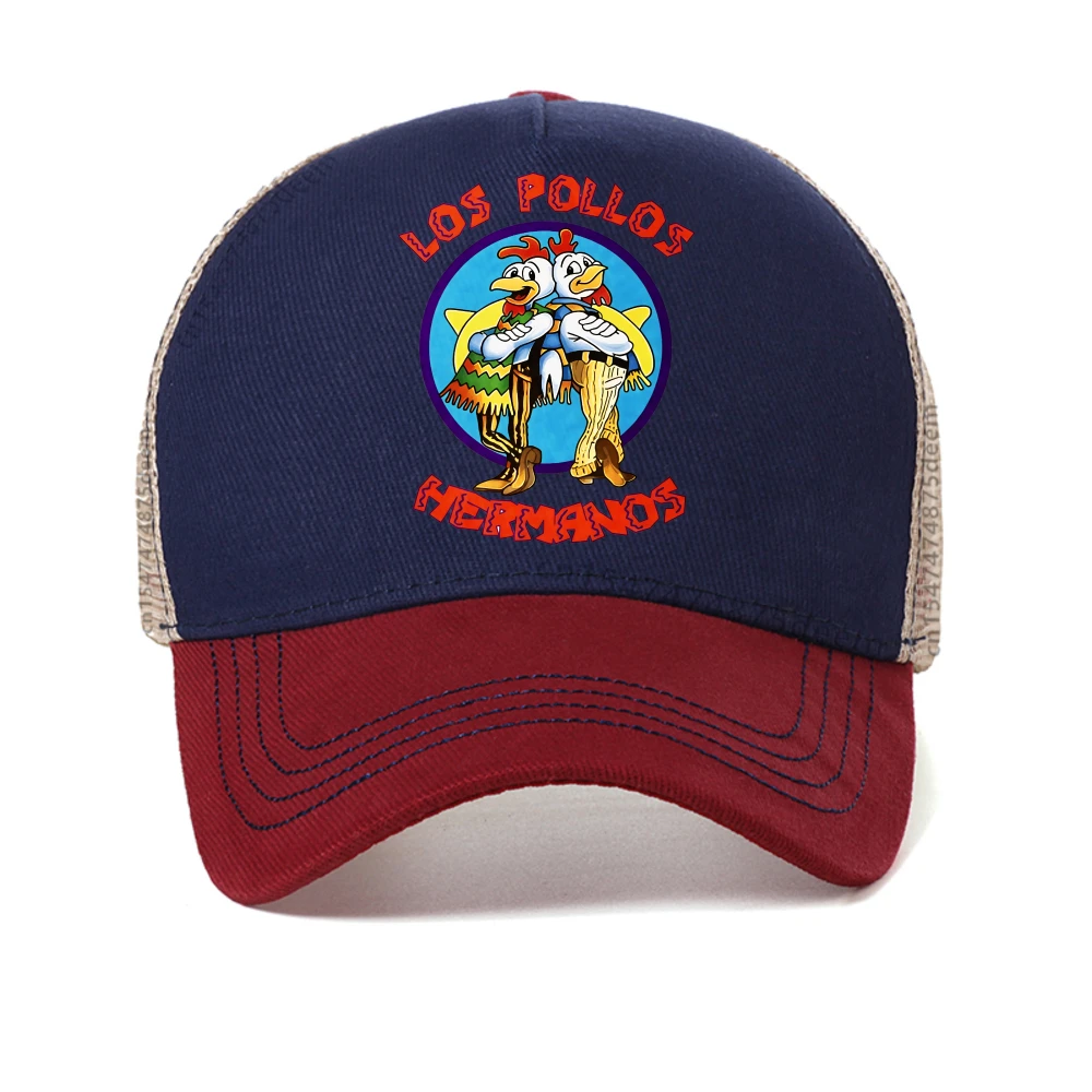 

LOS POLLOS Chicken Brothers Printed Casual For Men baseball cap Summer Men's Breaking Bad caps Breathable mesh Snapback hat