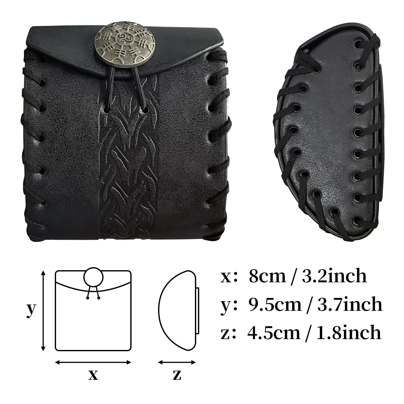 Bolso medieval con cinturón de piel sintética, mini bolso renacentista con cordón para dados, monedero pequeño con paquete lateral vintage para LARP