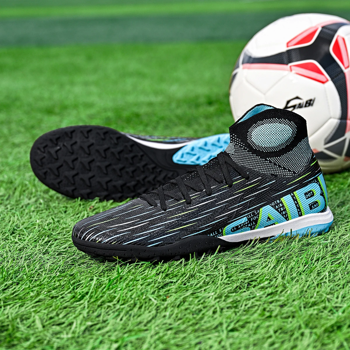 TF Soccer Boots Children Kids PU Synthetic Upper Durable Rubber Outsole Non-slip Training Football Cleats