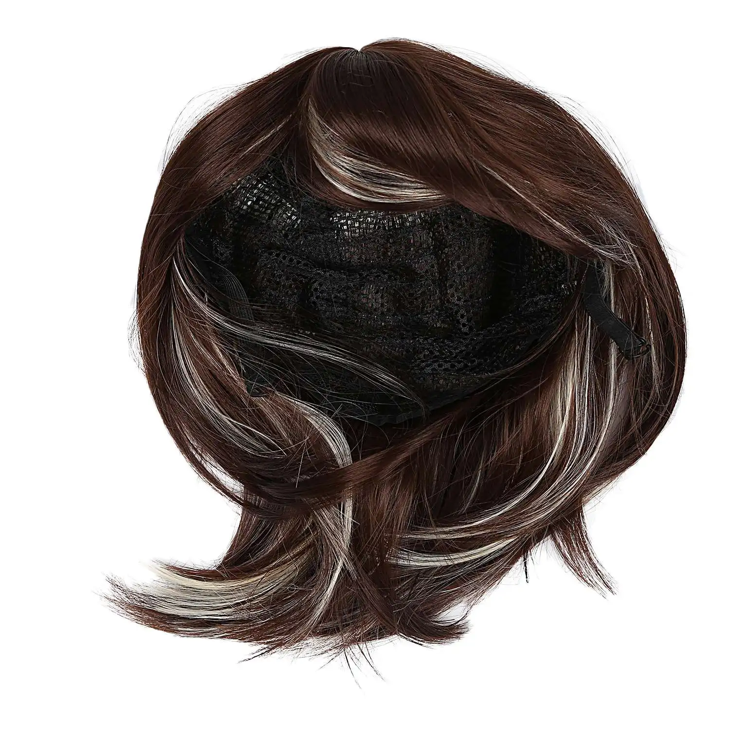 A11I Peruca Cosplay feminina de cabelos médios para meninas, cabelo médio e longo com franja dourada mista + marrom