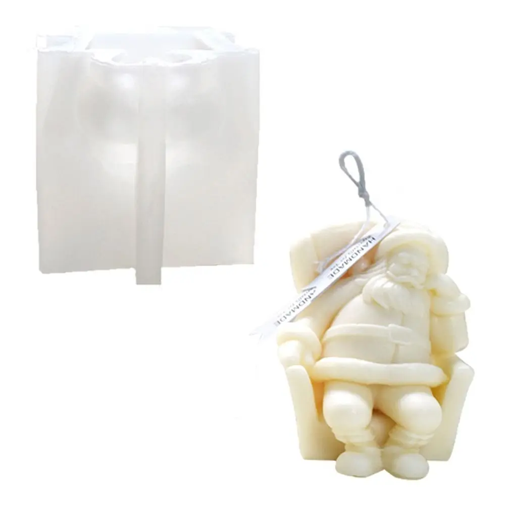 Sofá saudável papai noel natal vela molde diy silicone gesso molde criatividade inodoro sabão fazendo molde casa presente fazendo