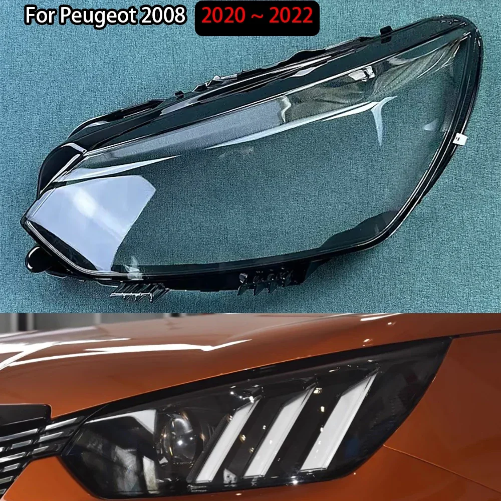 Headlamp Cover Transparent For Peugeot 2008 2020 2021 2022 Headlight Shell Lens Plexiglass Auto Replacement Parts