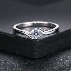 ZHOUYANG Top Quality Wedding Rings For Women Concise Cubic Zirconia Silver Color Fashion Jewelry Full Size R422