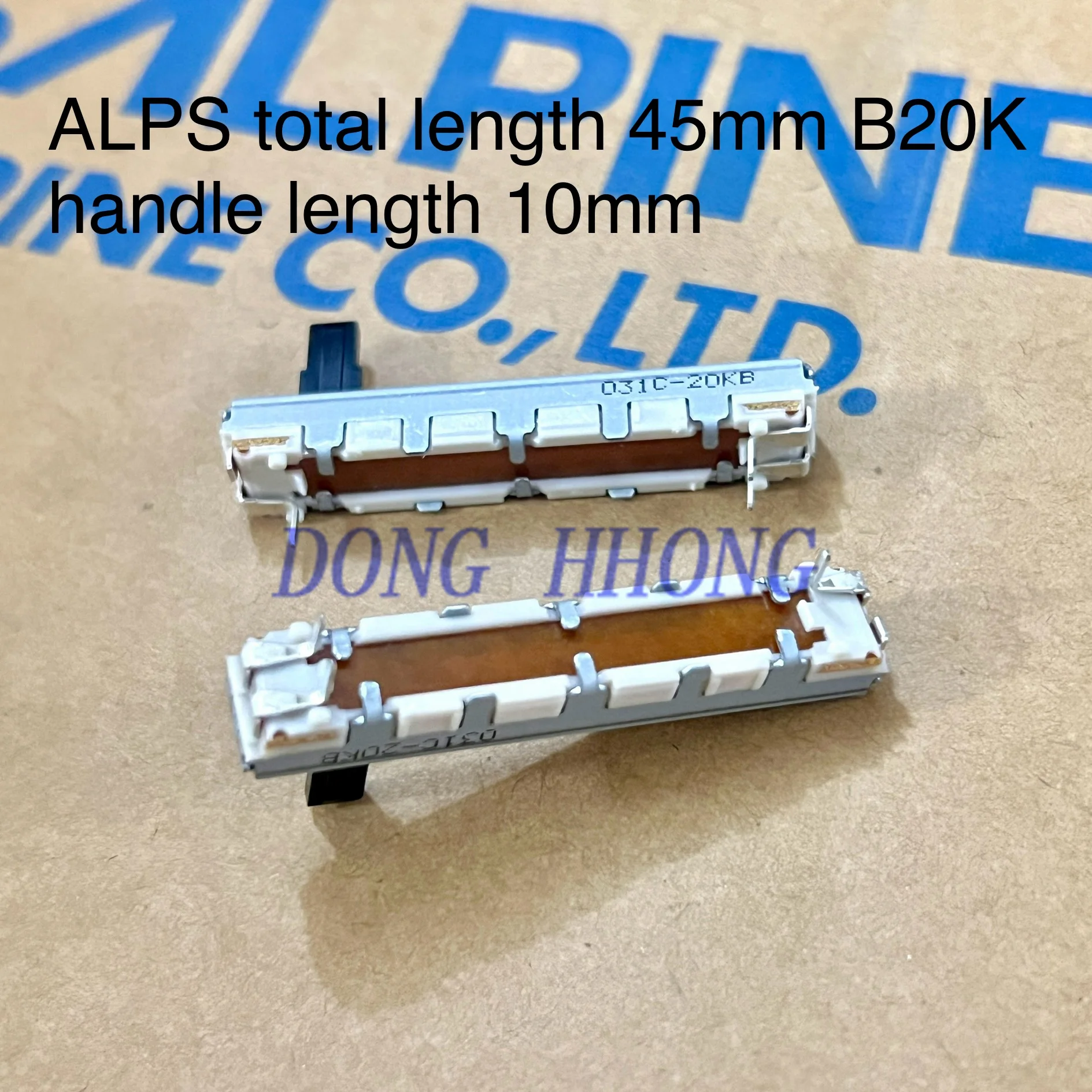 1 piece of Japanese ALPS 45mm single slide potentiometer recorder B20K/B10K with a shaft length of 10mm