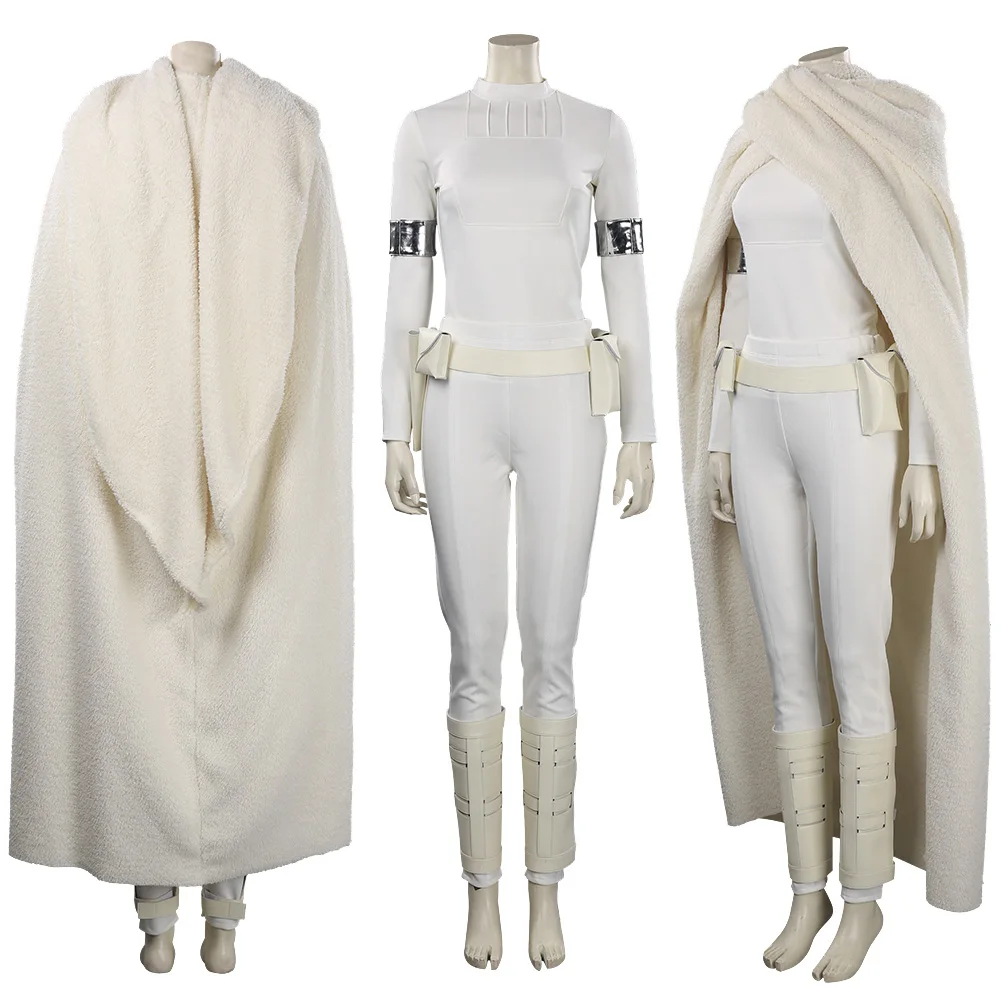 Fantasia Padme Cosplay Amidala Disfraz Costume Cloak Suit Movie Space Battle Disfraz Costume Women Halloween Carnival Clothes