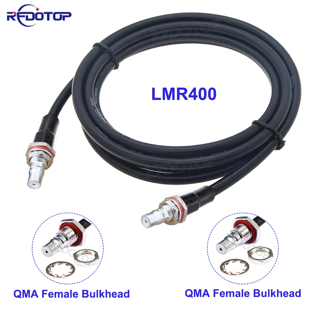 

1Pcs LMR400 Cable QMA Female to QMA Female Bulkhead Straight Connector 50-7 LMR-400 Pigtail 50 Ohm Low Loss RF Coaxial Jumper