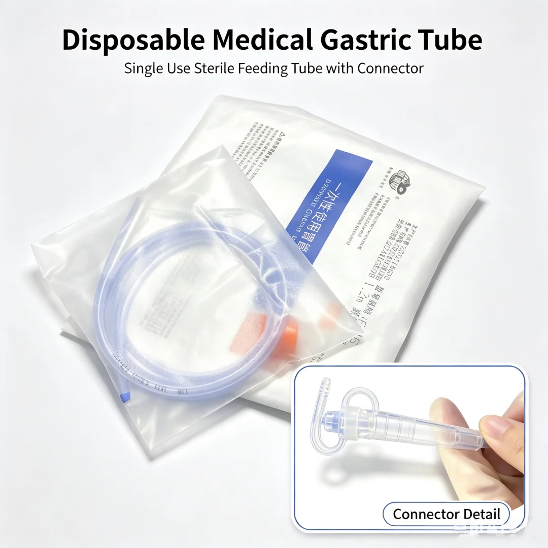 Disposable Sterile Silicone Nasogastric Tube Medical Gastric Feeding Stomach Tube for Adult Elderly Enteral Nutrition Support