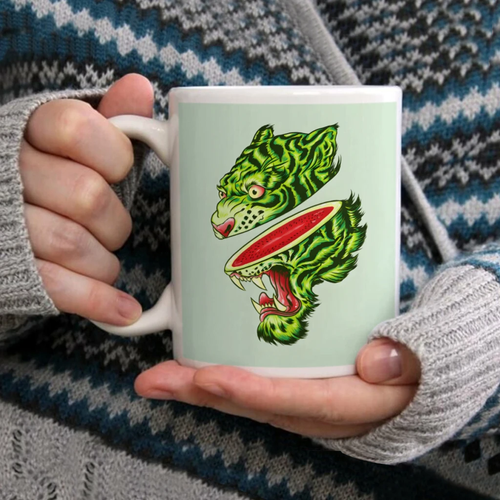 

Summer TigerCoffee Mug Tea Cup 11oz Coffee Cup Funny Birthday Ceramic Mug Personalized Cup