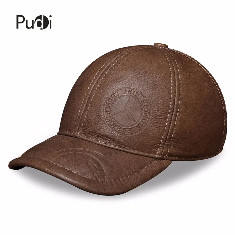 HL131 Spring Genuine Cow Leather Baseball Cap Men's Brand New Style Winter Warm Thick Hats One Size