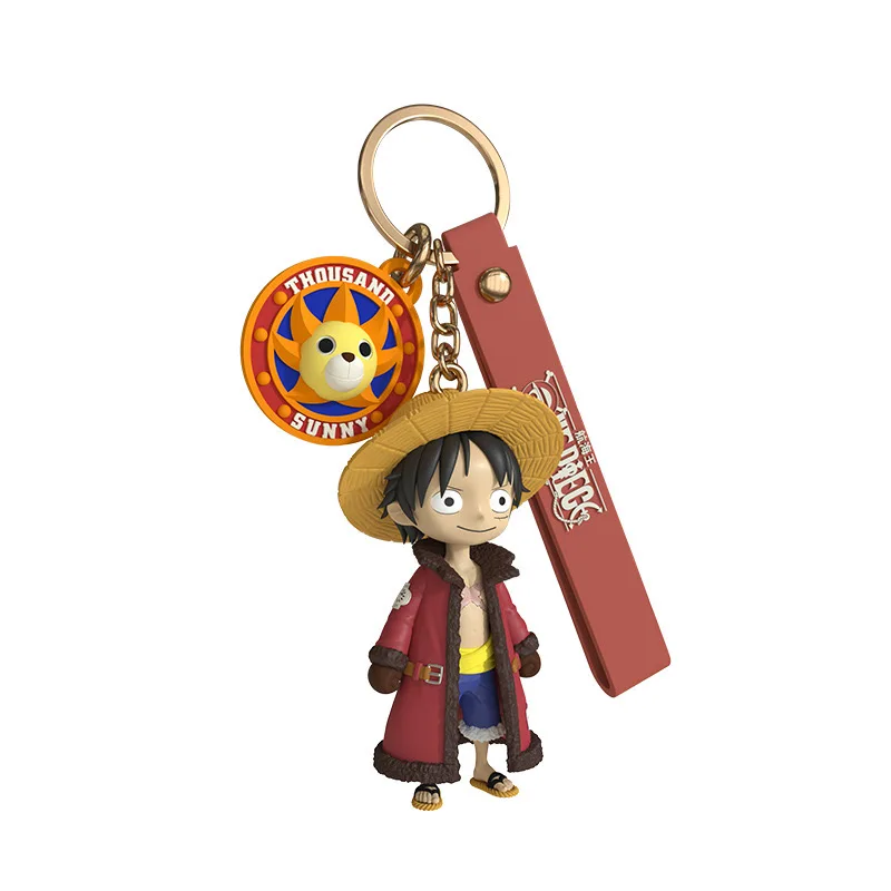 Genuine One Piece Anime Figure Luffy Chopper Keychain Pendant Cute Bag Ornament Dolls Kids Xmas Toy Gifts