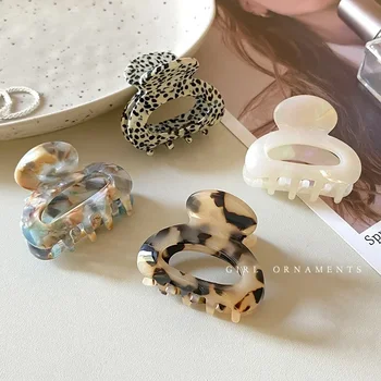 Pinza para el pelo pequeña para mujer, pinzas para el pelo de acetato de 4,5 cm, pinza hueca colorida elegante, accesorios para el cabello para niña 2022