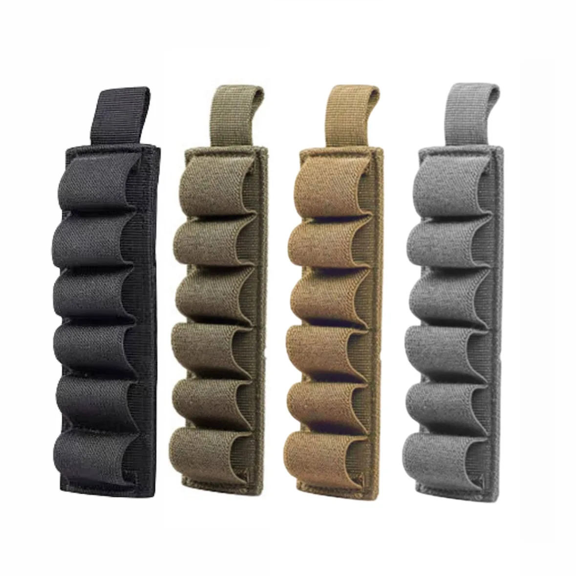 4pcs Tactical Hunting Hook Loop 6 Rounds Shell Holder Shotshell Insert Card Strip With Adhesive Back For 12 Gauge