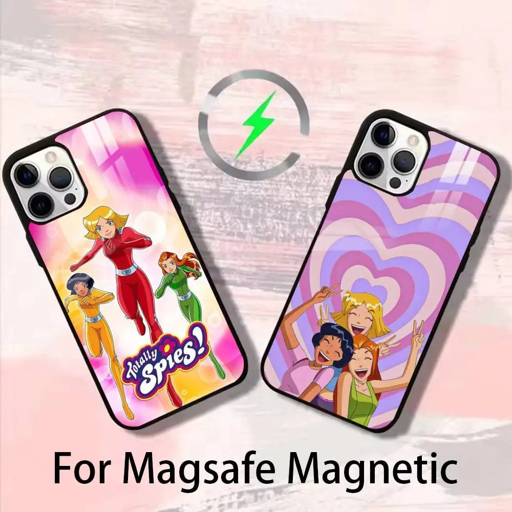 حافظة هاتف T-Totally Spies لهاتف iPhone 17,16,15,14,13,12,Plus,Pro,Max لشحن Magsafe اللاسلكي المغناطيسي