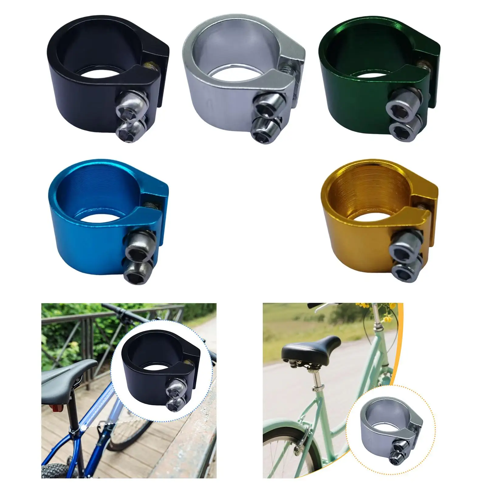 28.6 mm Bicycle Seat Post Clamp Spare Part Easy to Install Cycling Reliable Replace Bicycle Saddle Clip Road Clamp