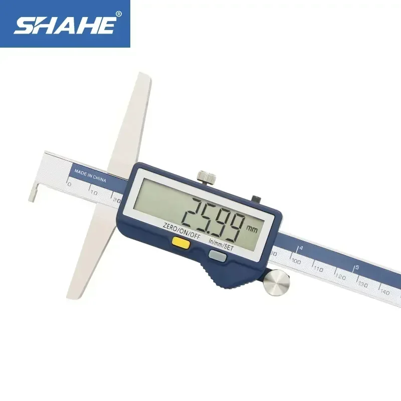 SHAHE Built-in Wireless Digital Depth Caliper With Single Hook Electric Digital Depth Gauge 150/200/300mm