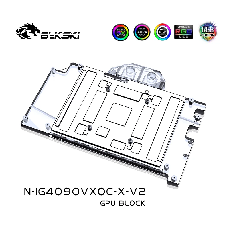 Bykski N-IG4090VXOC-X-V2 GPU Cooler Water Cooling Block For Colorful iGame Geforce RTX 4090 Advanced OC 8G Full Cover Backplate