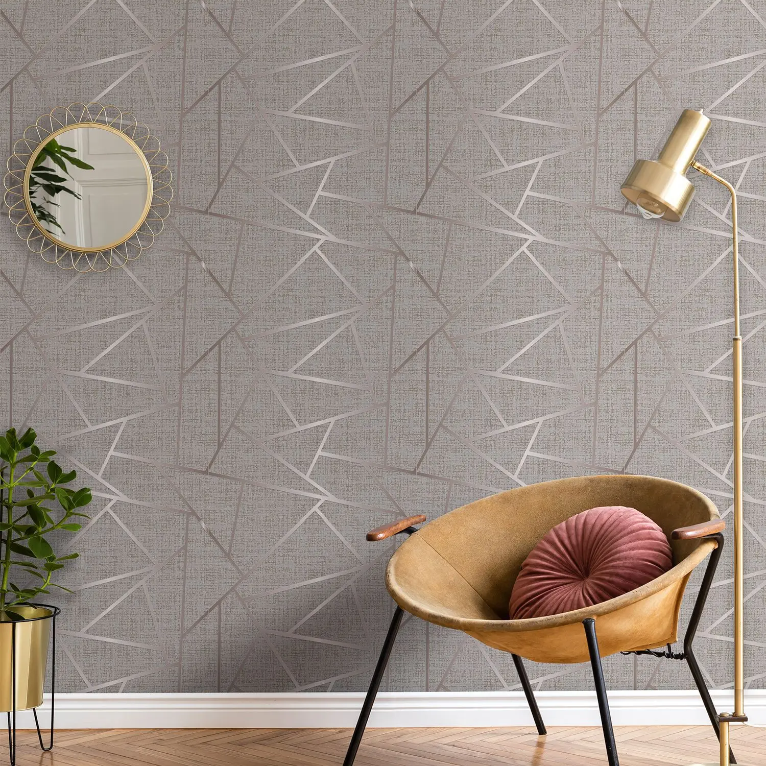 Grey Geometric Wallpaper Stripes Triangles Pattern Self Adhesive Contact Paper for Wall Renovation Kitchen Furniture Stickers