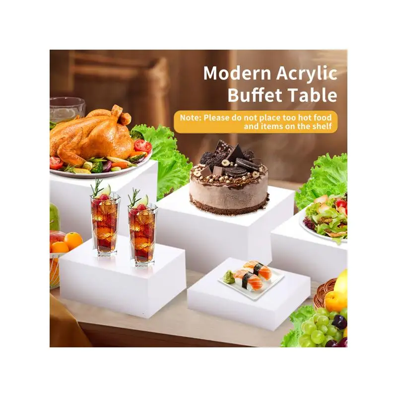6PCS Premium Food Risers for Buffet Table, Catering & Dessert Stand, Collectibles Display (Sizes 10", 9", 8", 7", 6", 5") -