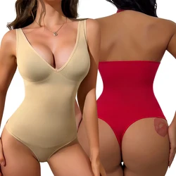Halter Neck Thong Bodysuit Shapewear Women Tummy Control Open Crotch Shapewear Flat Belly Body Shaper Waist Trainer Underwear