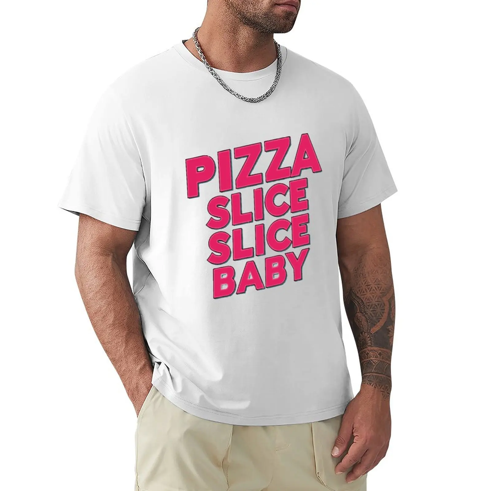 Pink Neon Color PIZZA SLICE SLICE BABY T-shirt boys animal print quick-drying mens t shirt graphic