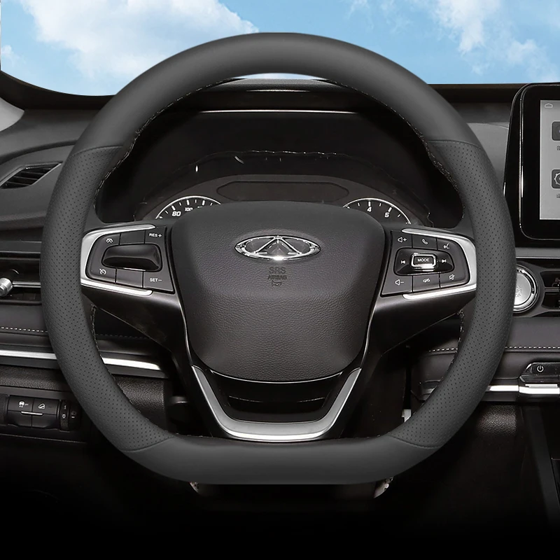 

Кожаный автомобильный противоскользящий дышащий чехол на руль Nappa для Chery Tiggo 5X 2025 High Energy Edition Excellence Edition