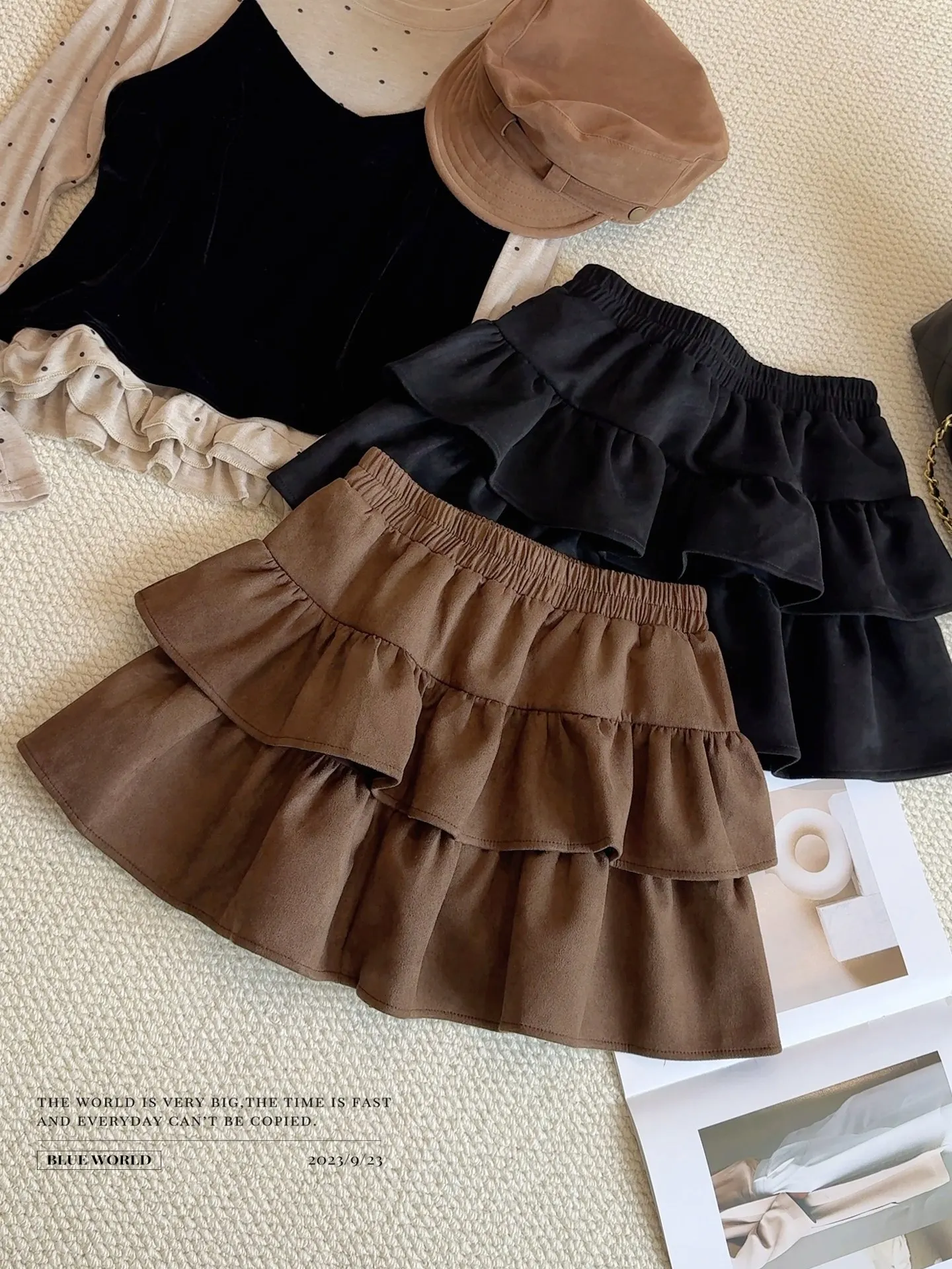 

Women's Brown Mini Suede Skirt Vintage Y2k Gyaru Skirt Harajuku Korean Style High Waist A-line Skirts 2000s Clothes Summer 2026