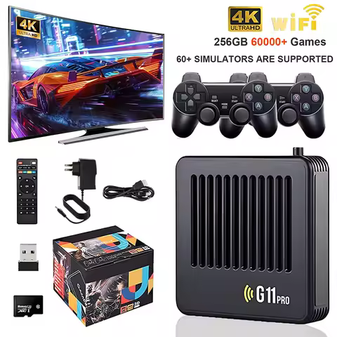 G11 Pro Game Box 4K HD TV Game Stick Video Game Console with 30000-60000 Retro Games Portable Game Player with Remote Control