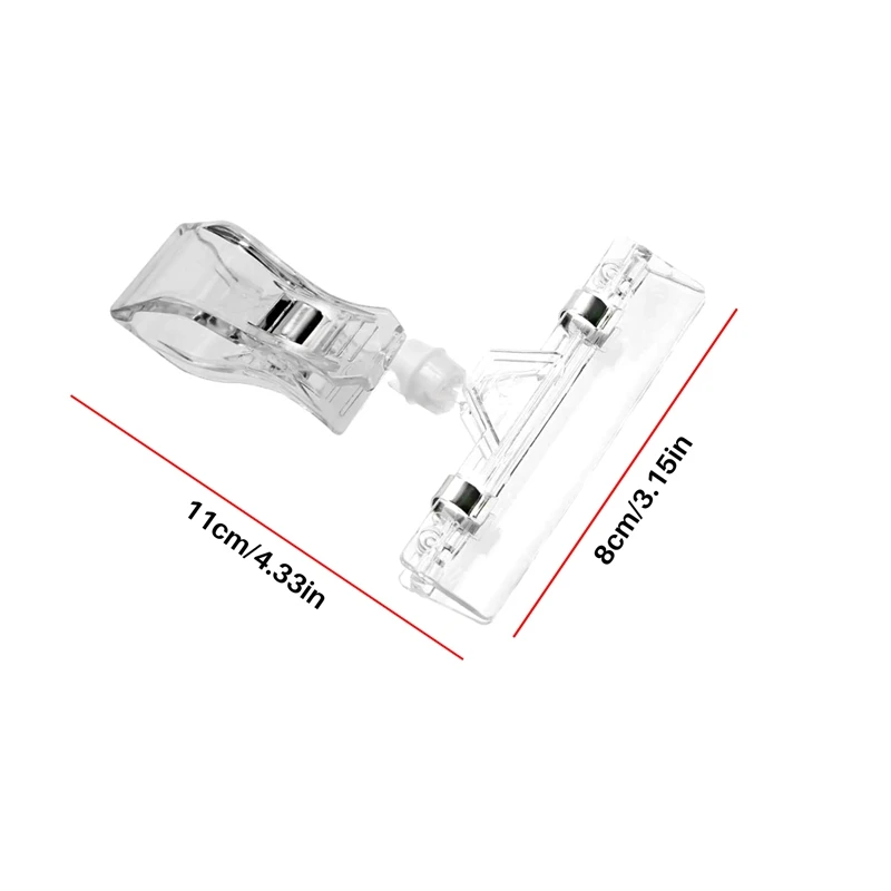 Rotatable Plastic Clip-On Holder, Display Stand, Preço, Sign Holders,Clear, Merchandise Sign Clip, 25 Pack