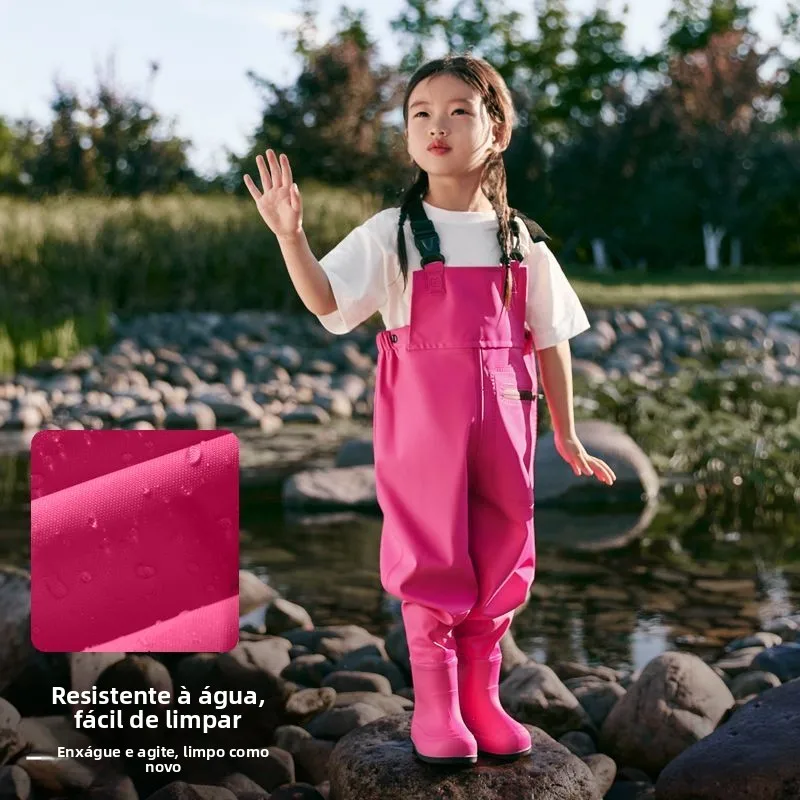 子供用全身ウェーディングスーツ-アウトドア水遊び用オーバーオールパンツ-女の子用釣り具-冬用コンジット生地技術