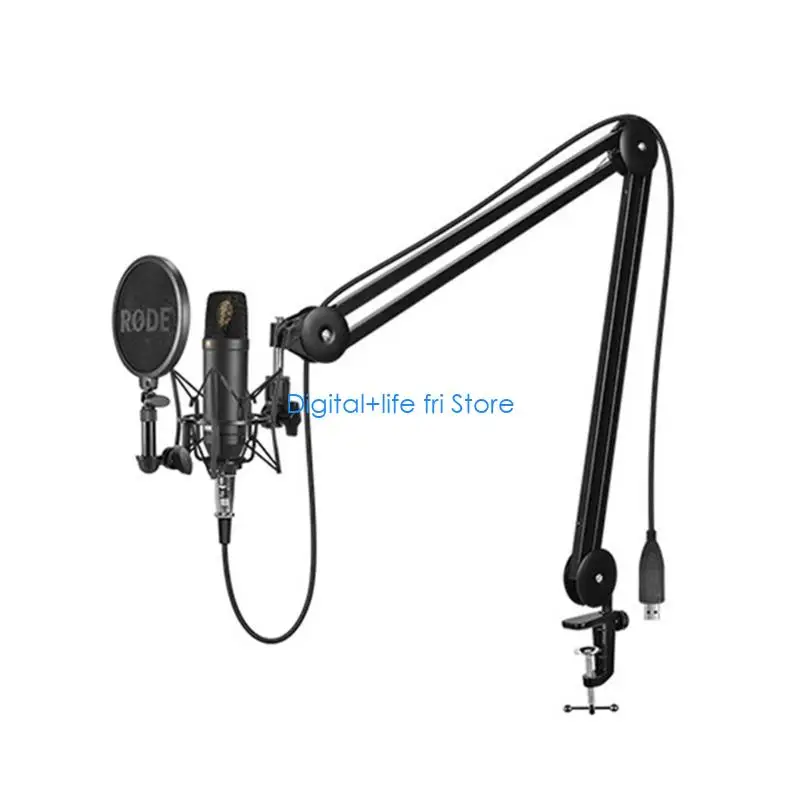 E06D Adjustable Microphone Suspension Boom Scissor Arm Stand Mic Stand for Streaming