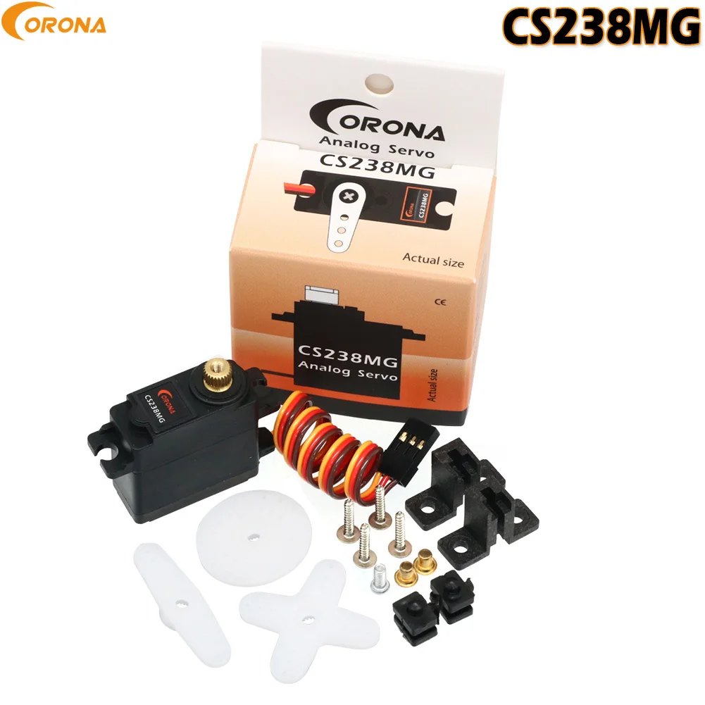 Corona CS238MG 소형 그리퍼 로봇, 0.13 초 기계식 클로, 금속 기어 미니 서보, RC 모델 비행기 자동차 액세서리