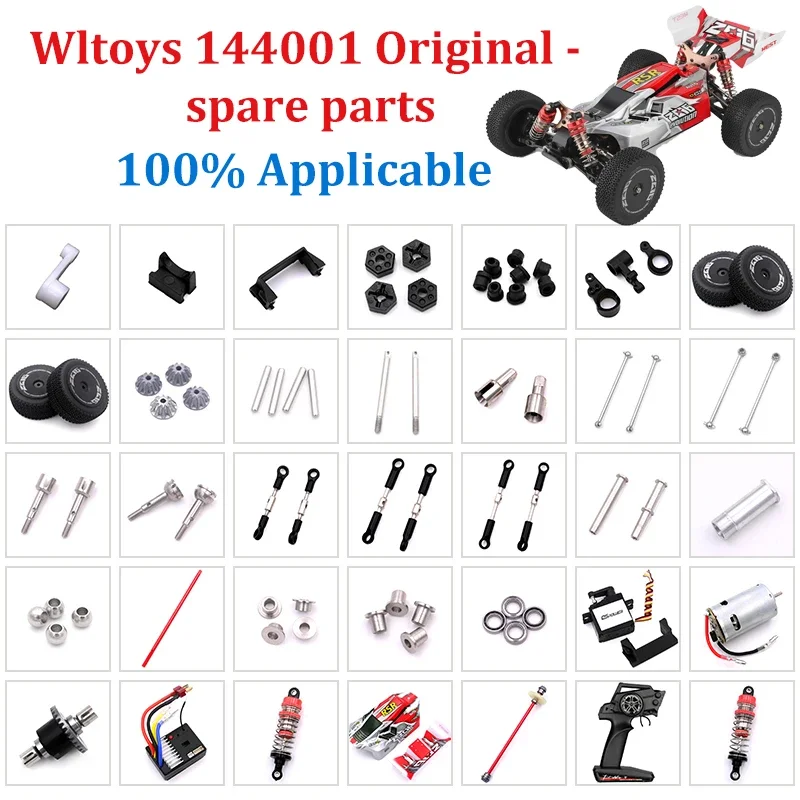 144001 144002 144010 124016 124017 124018 124019 7Pcs Front Rear Tie Rod Linkage Servo Link Rod Set RC Car Spare Parts W