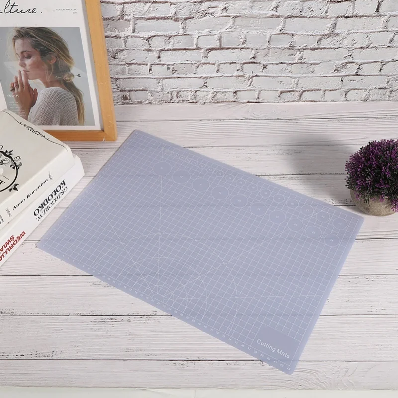 Translucent Cutting Pad Non Slip Cut Board Hand Made Tool Non Reflective For Rubber Stamp(A3 Translucent Cutting Board )