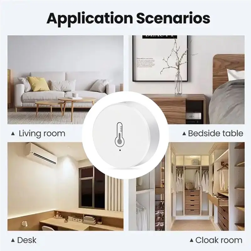 AEE6-Zigbee Temperature And Humidity Sensor Mini Temperature Humidity With For Ewelink App Control